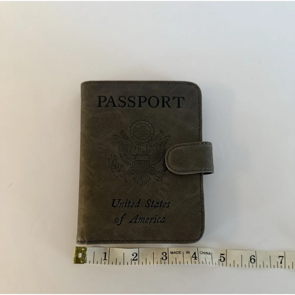RFID Passport Holder Travel Wallet Card Organizer SIM Slots Brown New No Box